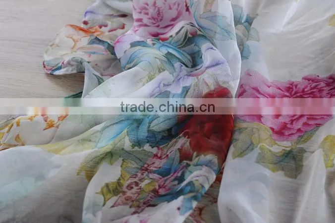 Customer Lady Print Chiffon Shawl