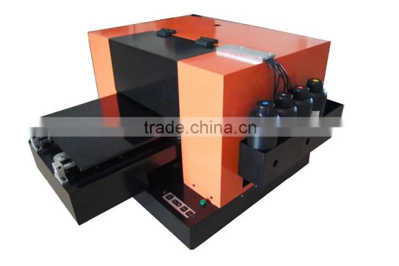 cheap a3 6color uv flatbed printer printing onto PVC Card, USB, Wood, Case directly