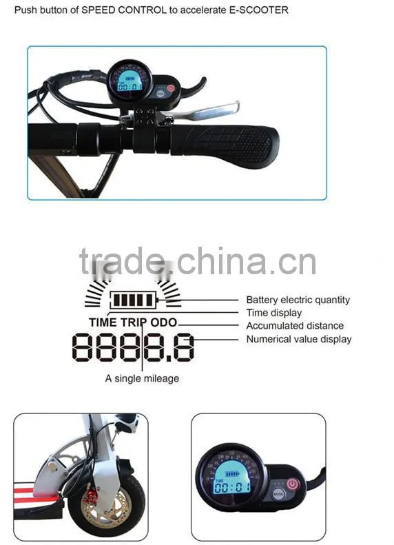 3-4H Charging Time and CE Certification 2 wheel electric foldable scooter