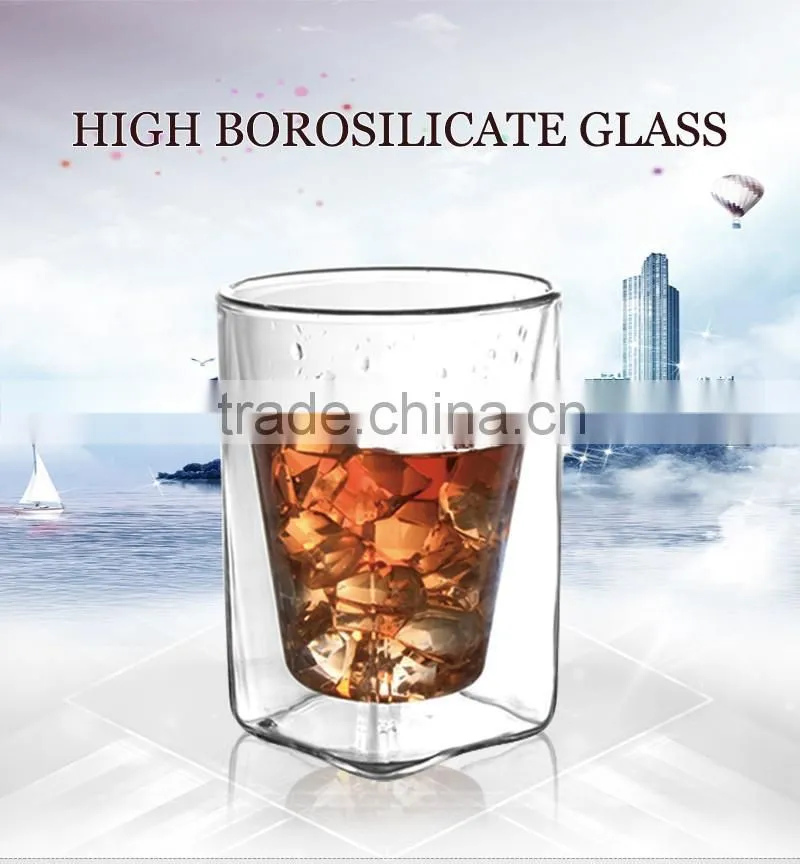 china supplier hot sell borosil double wall unique wine glasses for 200ml