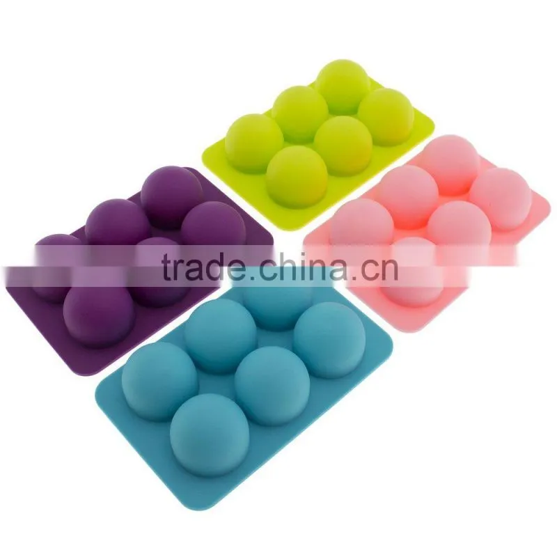 Silicone 6-Cavity Round Chocolate Truffle, Candy and Gummy Mold