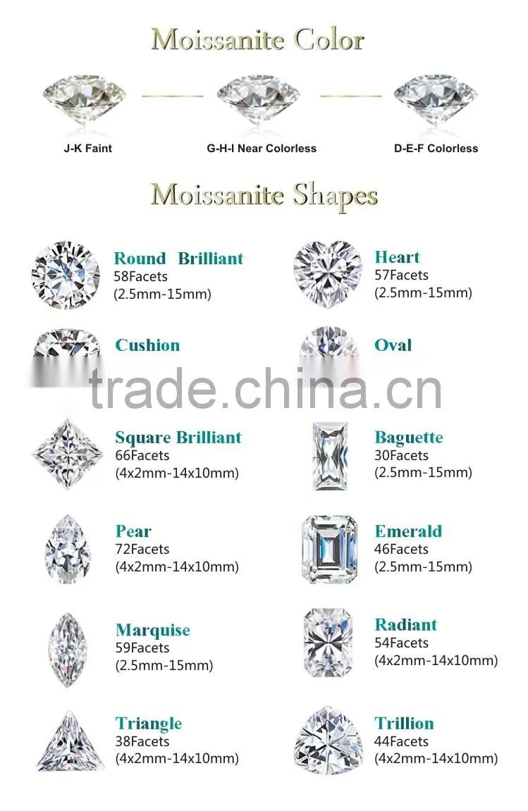 Ring size Platinum women rings , DEF color moissanite round brilliant cut for moissanite jewelry