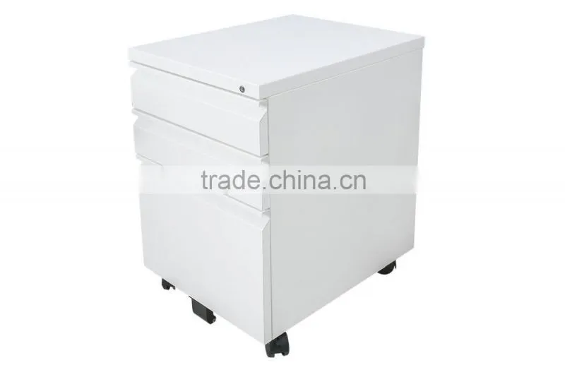 3-drawer steel mobile pedestal / White