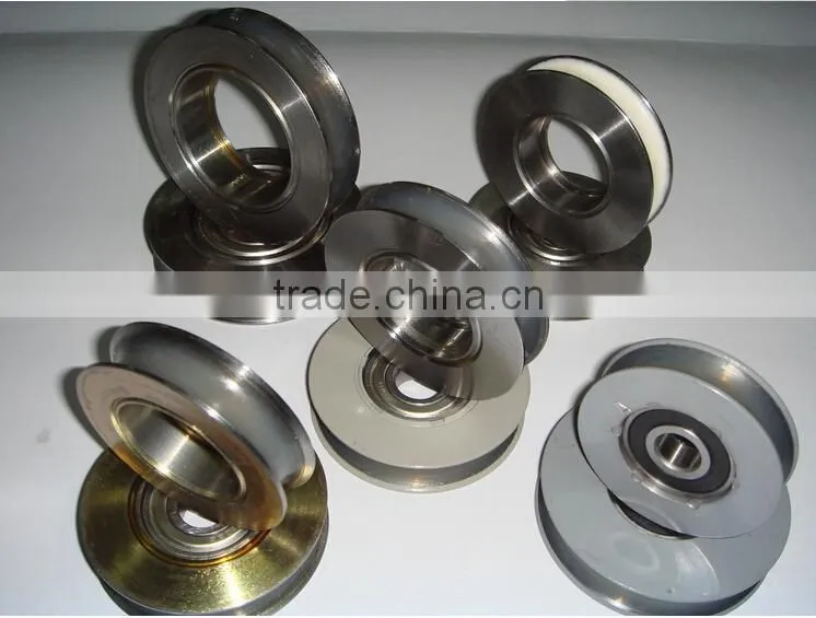 Urethane rubber coat stainless steel door hanger roller for lift