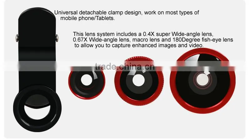 Universal Clip-On Selfie LED Light With Colored Filters And Camera Lens Kit For Smart Phones Tablets