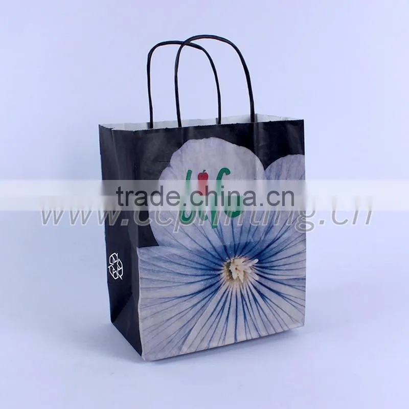 Factory custom paper bag made of kraft paper