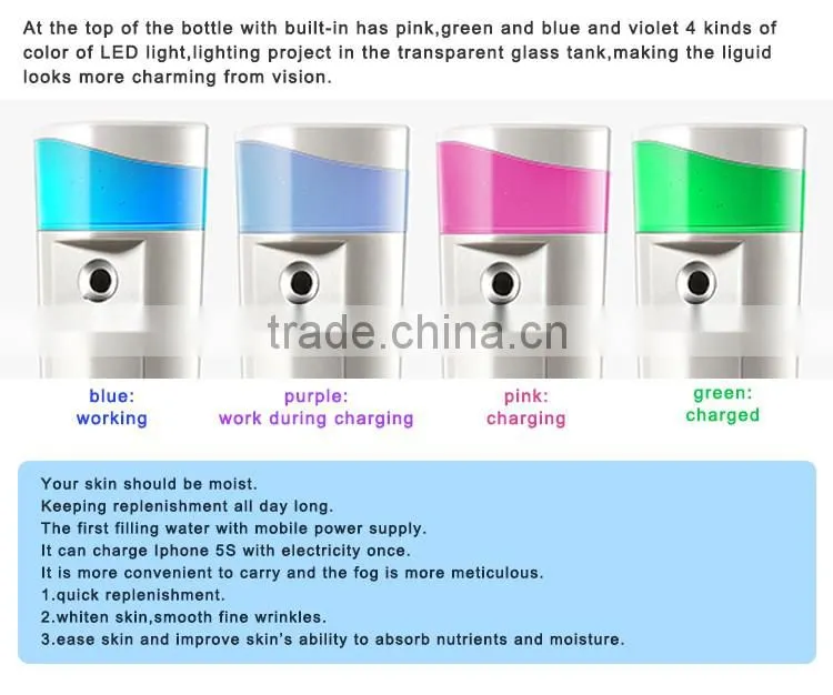 Handy mist rechargeable nano professional facial steamer
