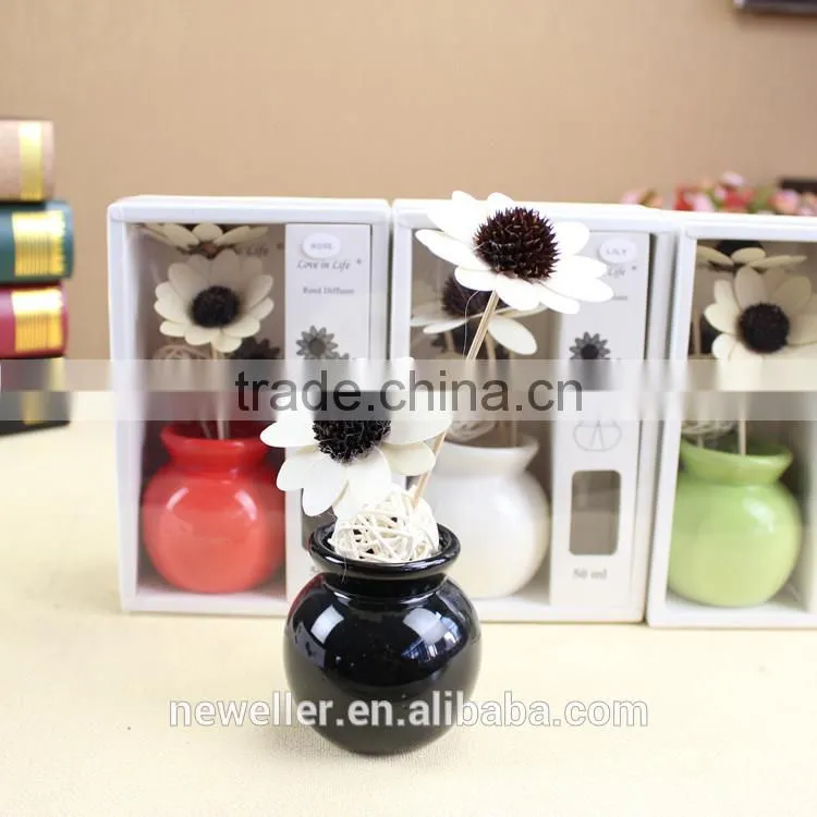 Wholesale market colorful ceramic rose scented air freshener for birthday