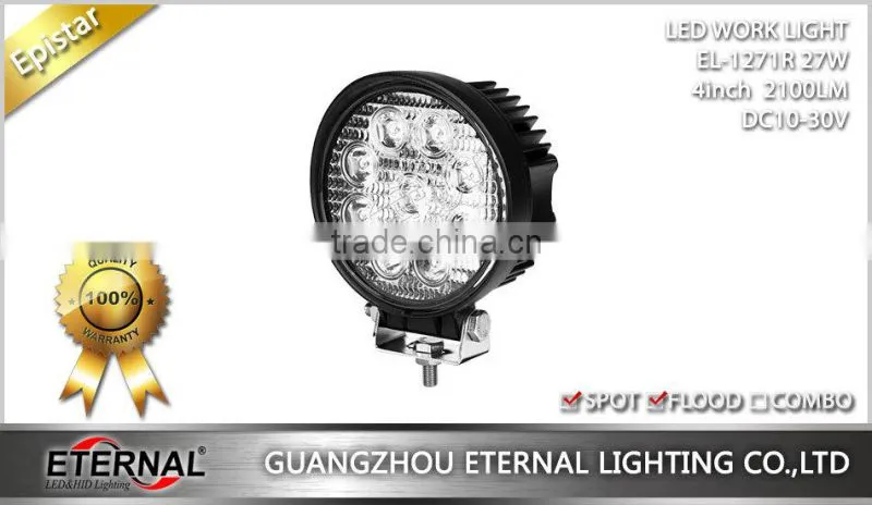 4in 27W round 4x4 racing powersports motorcycle ATV UTV driving spot led work light bar