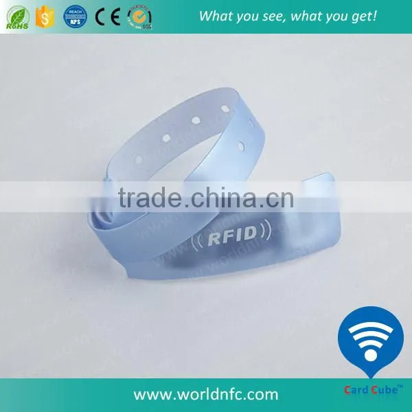 Waterproof RFID Ultralight EV1 Vinyl NFC Wristband for Wholesales