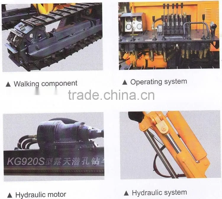 KG920S middle pressure diesel engine and electric motor crawler mounted pneumatic surface DTH drilling rig