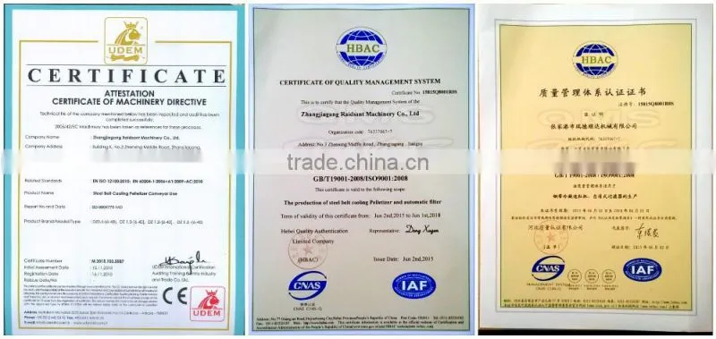 Raidsant Manufacturer CE Certificate hot melt adhesive steel belt cooling drop former