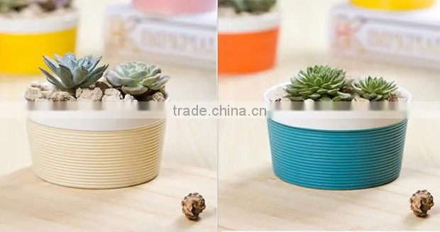 2016 new special design indoor small colorful ceramic planter