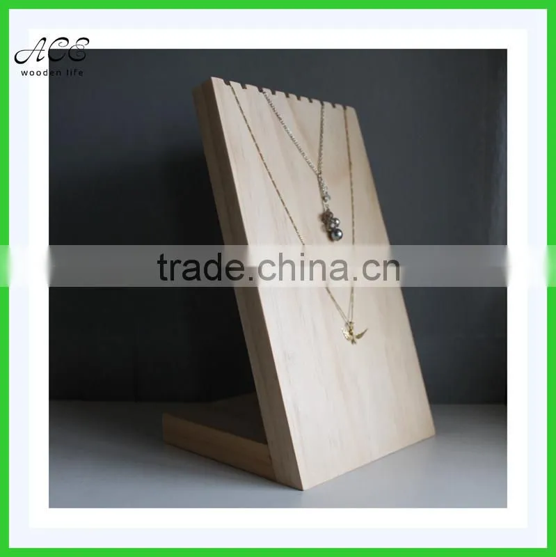 Wooden necklace display rack