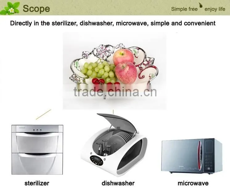 2016 Hot Sale European porcelain fruit dish golden color