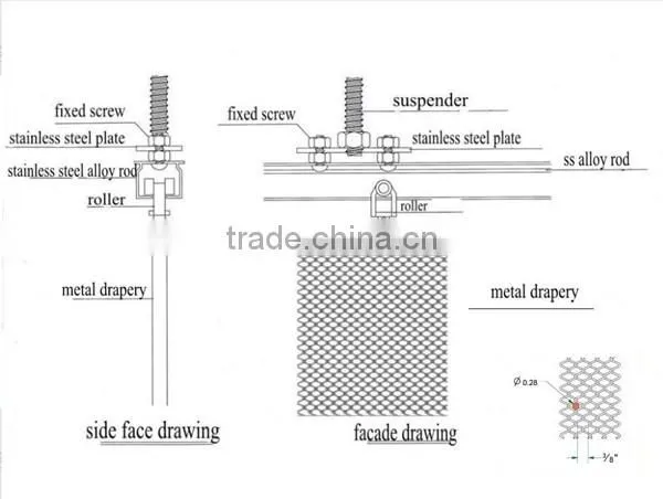 Sorter's aluminum chain mail fabric curtain
