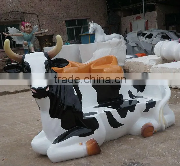 Outdoor fiberglass cow chair