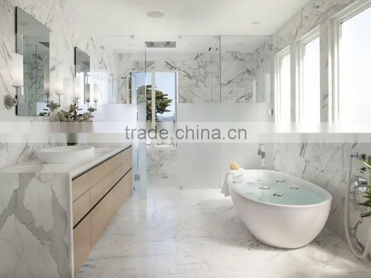 Premium solid surface natural stone china white marble tile for floor
