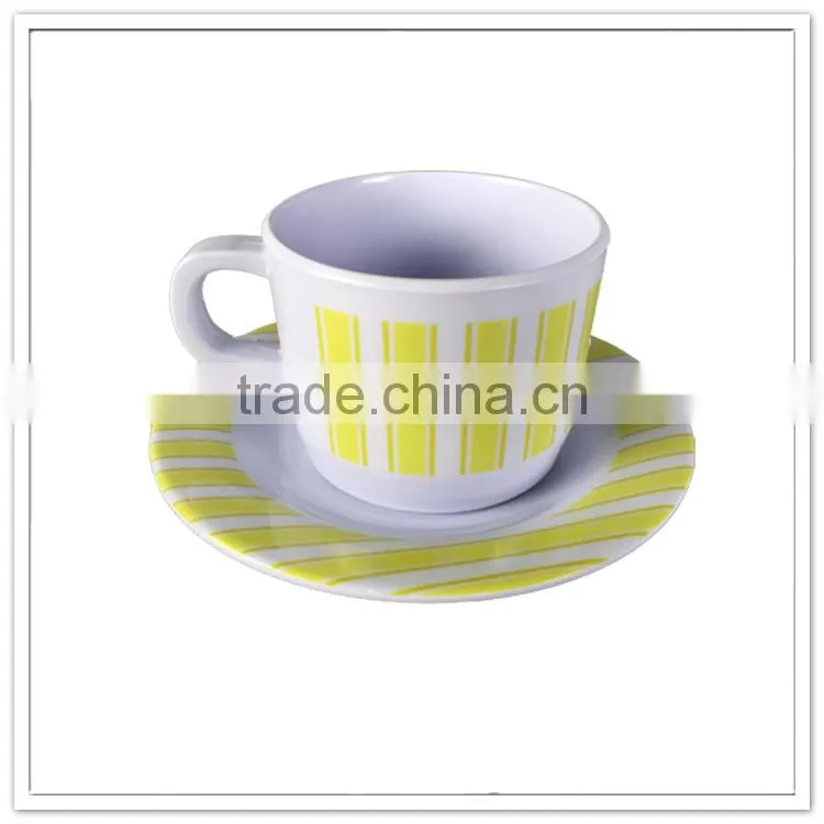 Buy bulk in China cheap custom melamine small tea cup and saucer set