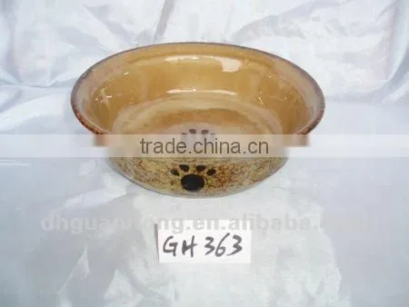 2012 USA hot sale round dolomite Ceramic Pet Feeder with bone printing