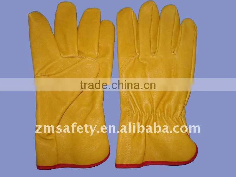 Pig grain leather driver gloves ZM36-H