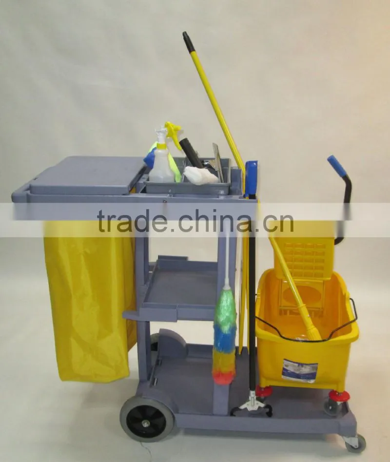 Multifunction cleaning trolley hotel housekeeping equipment Janitor cart 05104 (T607)