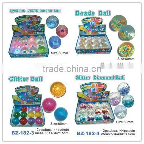 60mm glitter diamond bouncing ball