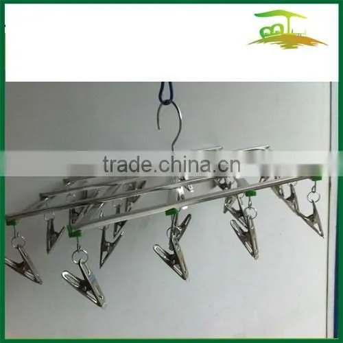 Metal Stainless Steel hanger with 20 clips/pegs