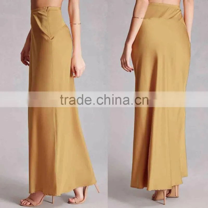 Bohemian Gypsy Skirt Satin Maxi Skirt Wholesale Custom Made in China Satin Long Skirts