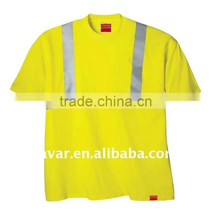 TC Men's High Visibility mechanic Safety Shirts Fluo Orange Flame Resistant Work Shirts