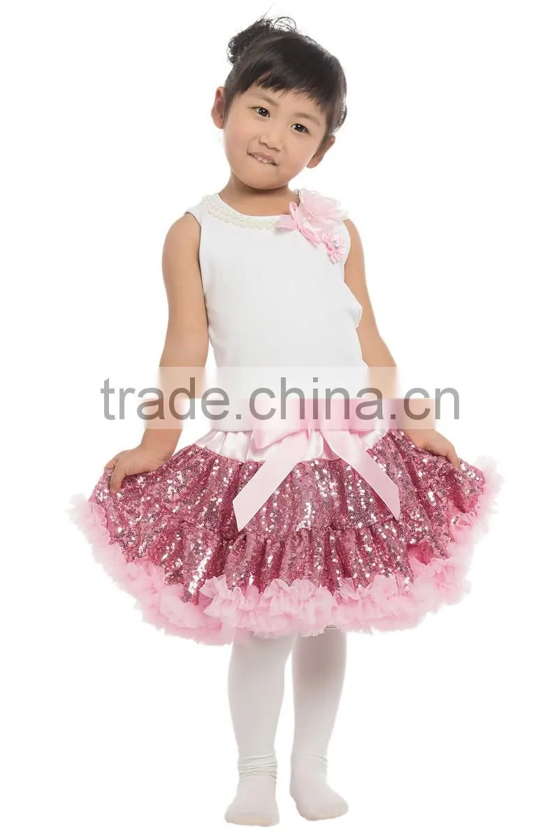 High Quality Girls Sequin Skirt Set,Fluffy Tutu Skirt Set For Girls