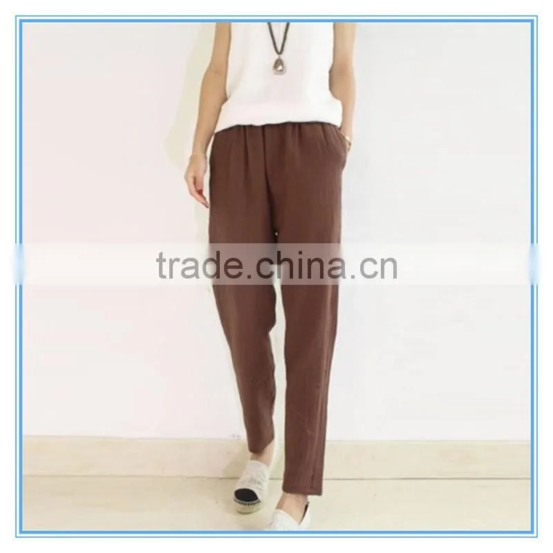 Women Autumn Spring Summer Harem Pants Linen Cotton Casual Slim Trousers