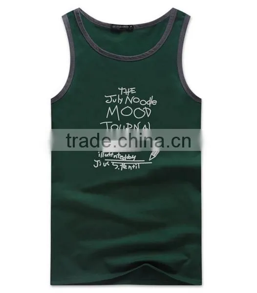 2017 New Fashion Design OEM Customized 3D Print Your Own Brand LogoSportswear 95%Cotton 5%Spandex Plain Gym Stringer Men Singlet
