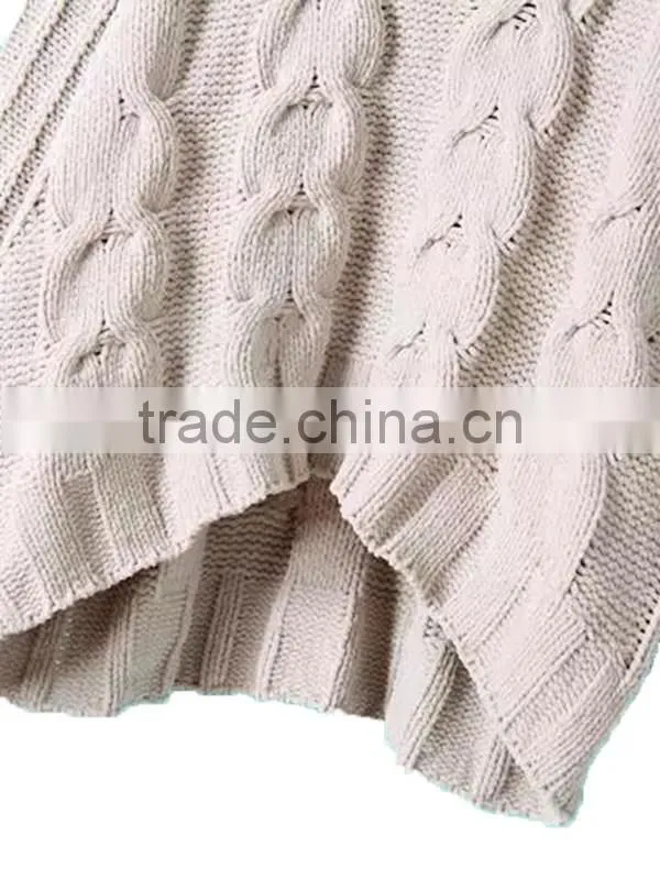 custom rolled neck long sleeves oversized aryan cable knitted jumper