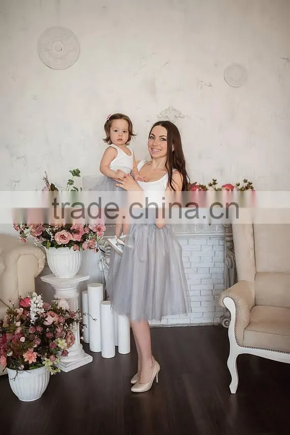 Pretty Set Of Matching Mother Daughter Tutu Dress Short Mini Skirt +Tank+Tops
