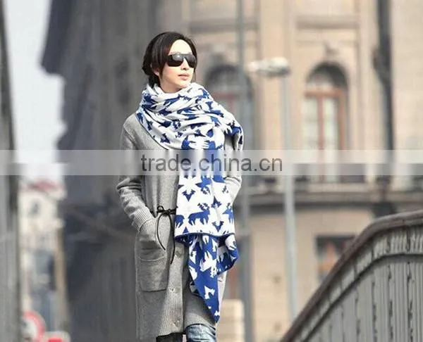 2 color choice Autumn and winter warm animal pattern lady knit korean scarf hijab scarf