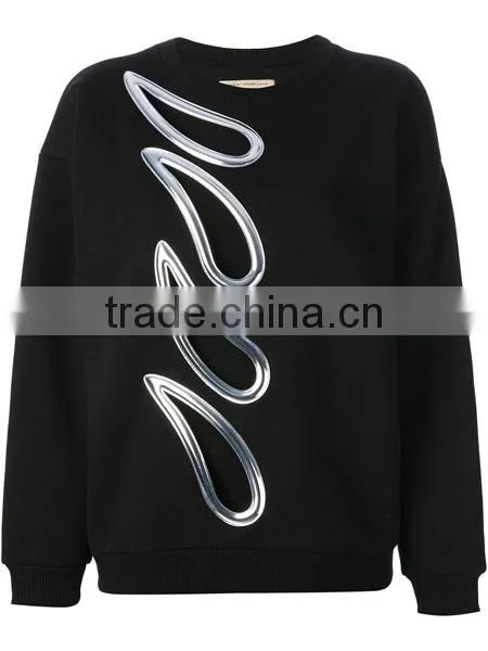 Fashion Black Coutout Detail Custom Hoodie/Sweatshirt