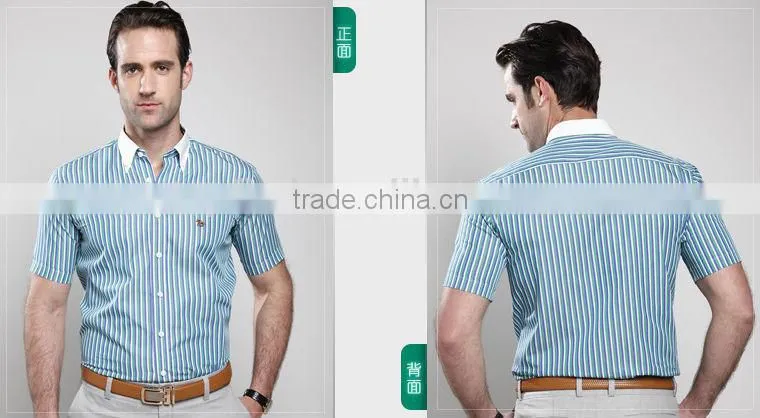 Branded collar button POLO stripes men casual shirts