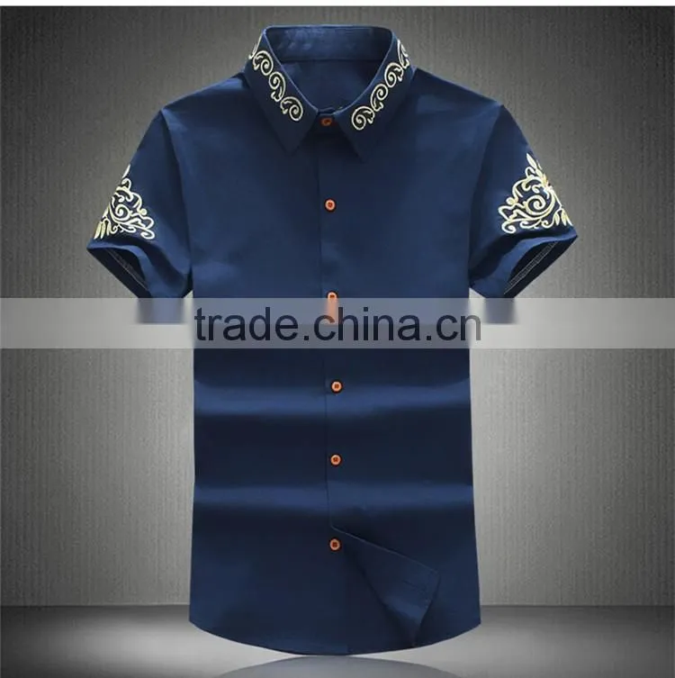 7Cultivate one's morality short sleeve shirt embroidered