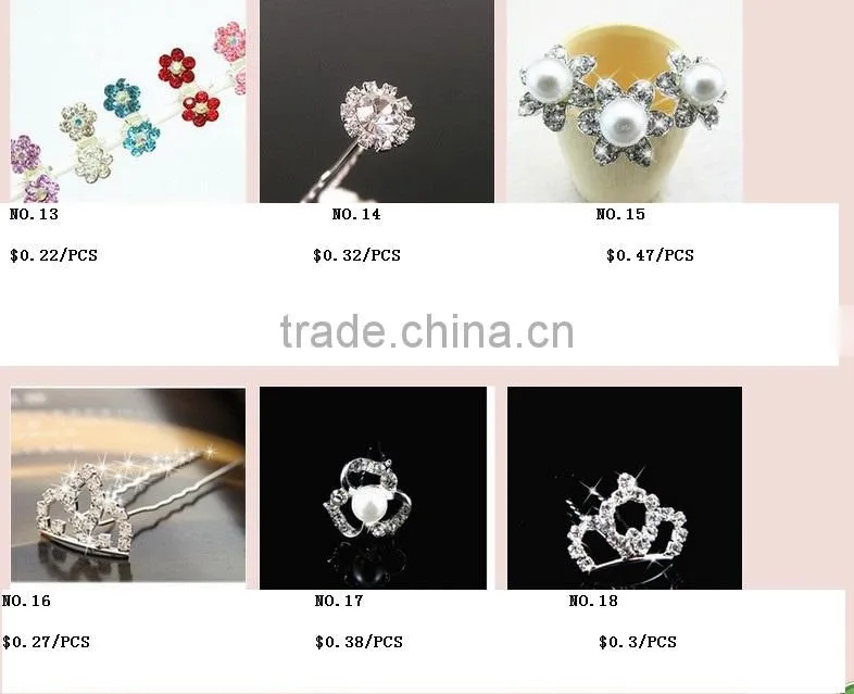 Czech Crystal Bridal Wedding Prom Hair Pins Clips