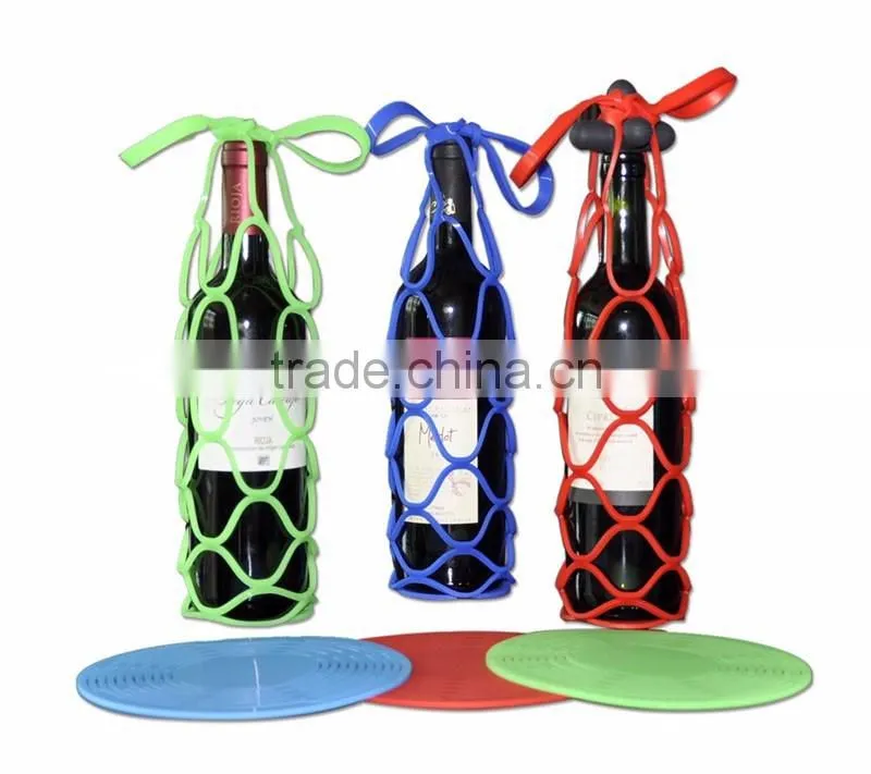Multifuction Silicone Dinning Mat Heat Resistant Placemat Silicone Wine Bottle Basket