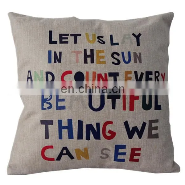 Top selling Low MOQ cheap decorative home throw pillow cover fashion linen sofa seat printed cushion cover