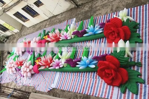2017 12m long inflatable flower chain for fasion show