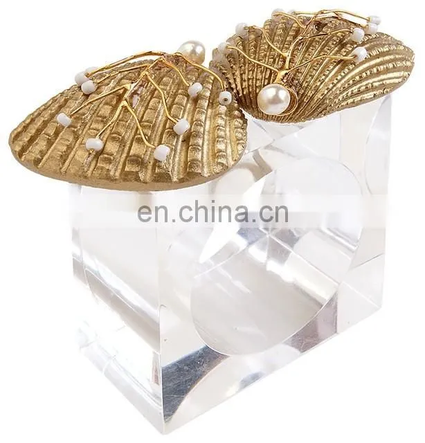 Glass Base Sand Dollar Napkin Ring