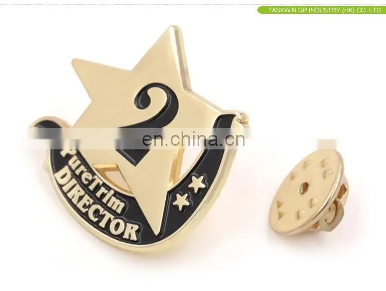 custom metal horse lapel pins with 3D gold color