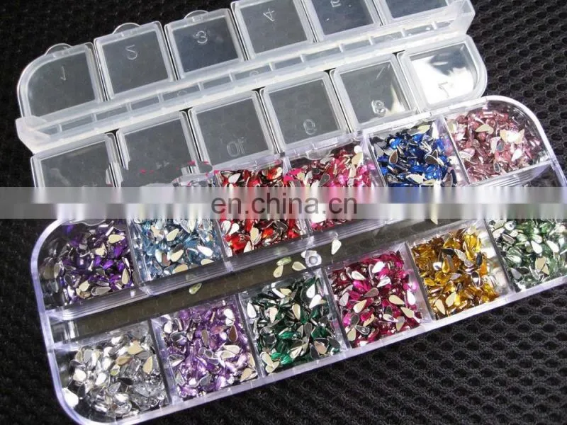 Rhinestones Nail Art Case Assorted Designs for Acrylic Tips UV Gel Deco