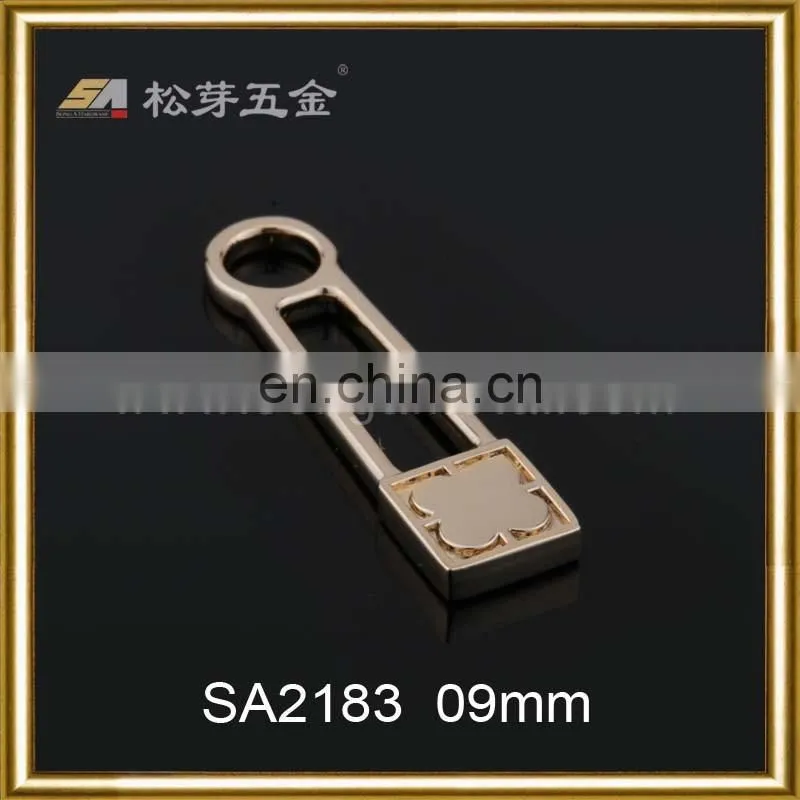 Clutch bag hardware" hollow out zipper puller with logo