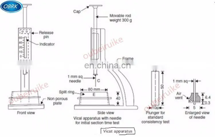 Cement Vicat Needle Apparatus With Dashpot
