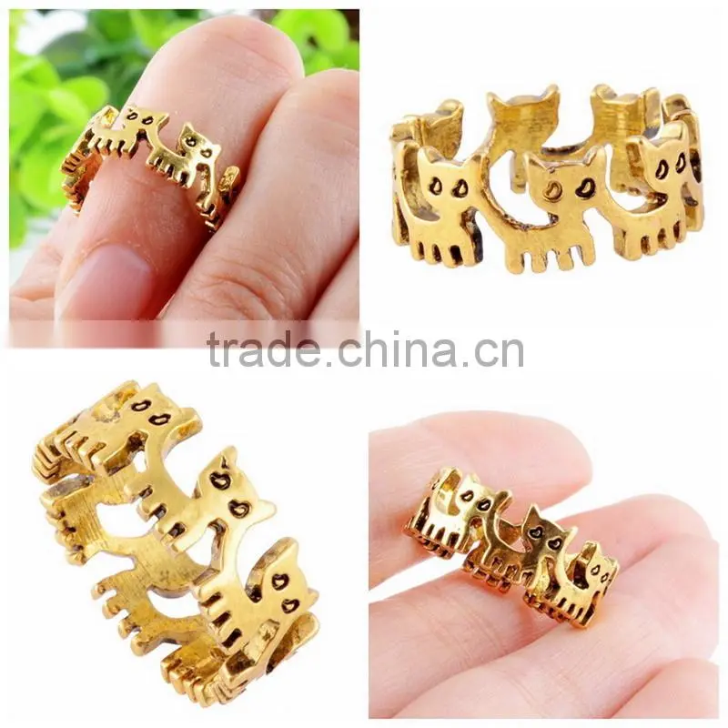 Fashion ladies gold finger ring animal design fashion ring