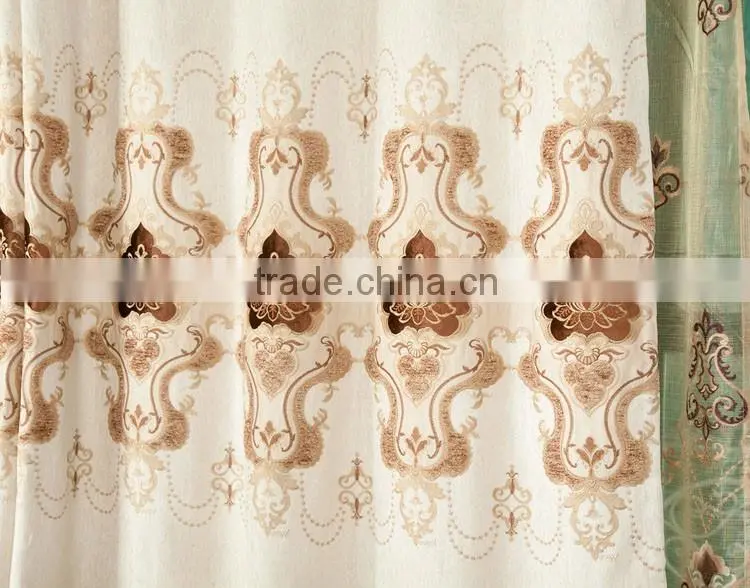 Luxury drapery,luxury embroidered jacquard curtains/voile curtain